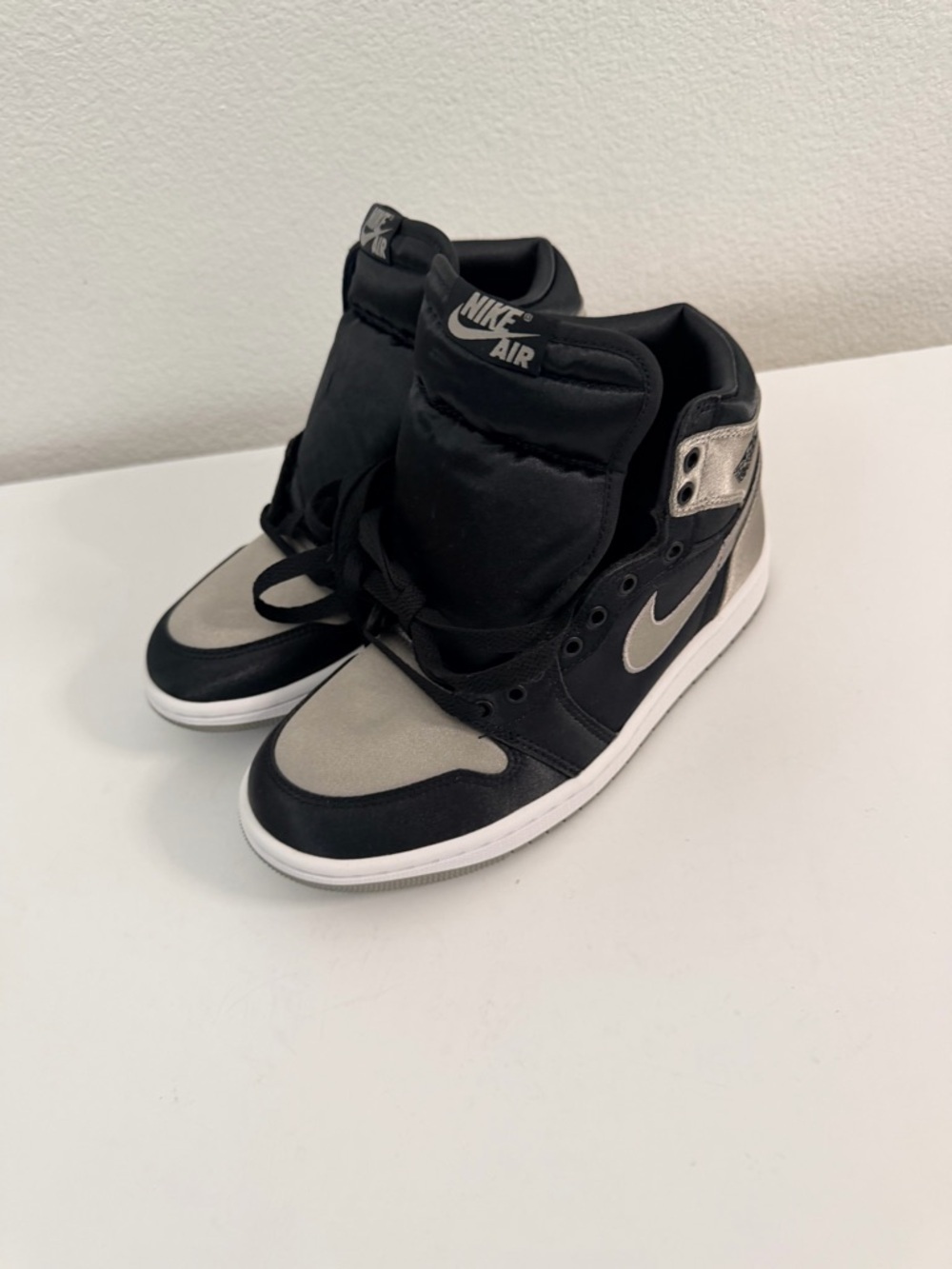 Air Jordan 1 Size 3Y Retro High OG PS Satin Shadow Black Grey FD5304-010 New - Picture 2 of 5